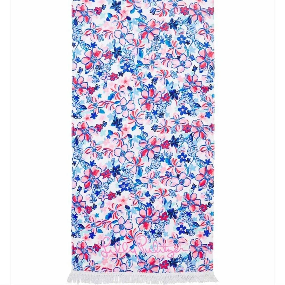 NWT Lilly Pulitzer Beach Towel Party Like A Lobstar Summer Preppy Southern